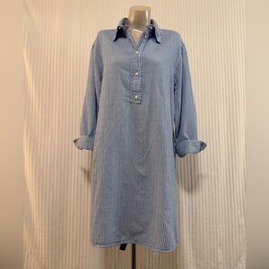 H&M Blue and White Striped Shirtdress